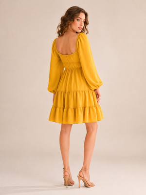 TANDUL Women Stunning Flared Yellow Dress