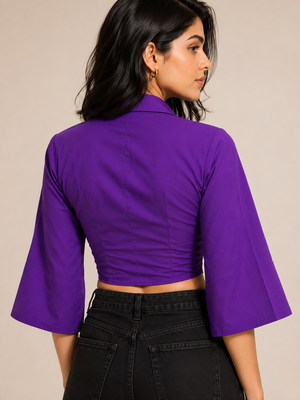 TANDUL Women Elegant Purple Stylish Shirt