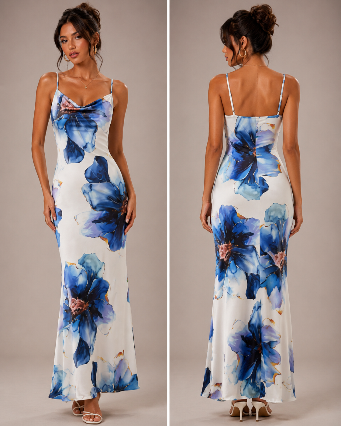 TANDUL Women Blue Floral Maxi Dress
