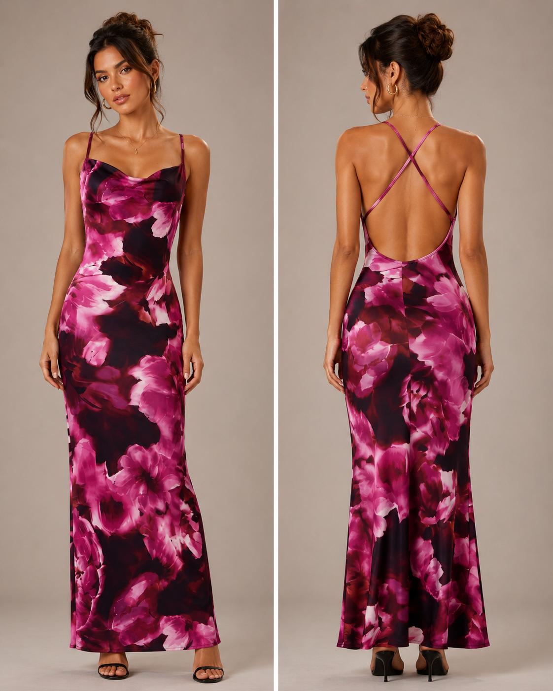 TANDUL Women Elegant Backless Bodycon Long Dress
