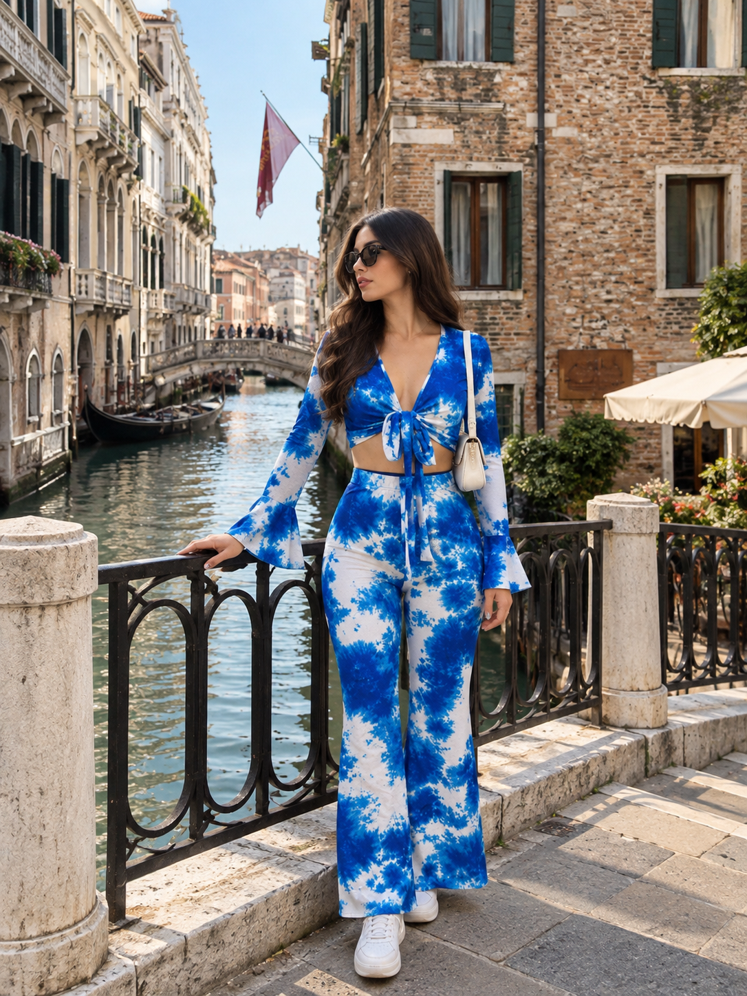 TANDUL Women Blue and White Tie-Dye Co-ord Set