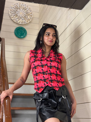 TANDUL Women stunning checked waistcoat
