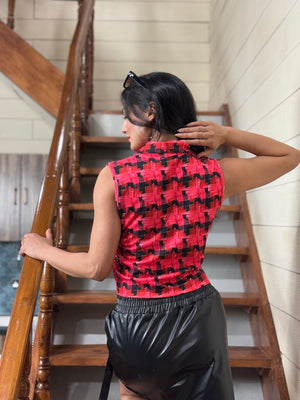 TANDUL Women stunning checked waistcoat