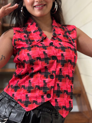 TANDUL Women stunning checked waistcoat