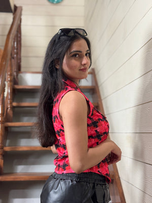TANDUL Women stunning checked waistcoat