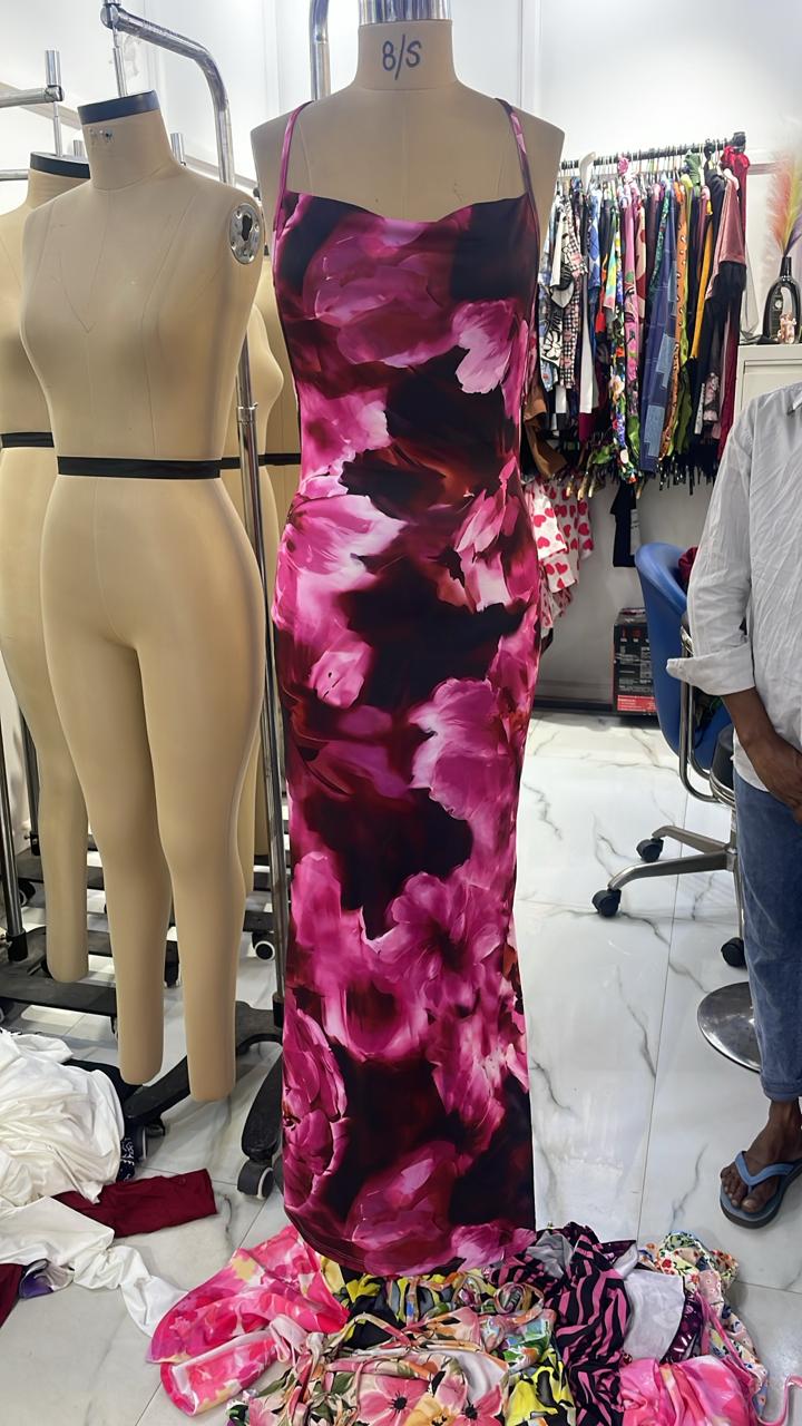 TANDUL Women Elegant Backless Bodycon Long Dress