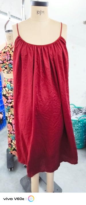 MAROON REYON MATERNITY DRESS