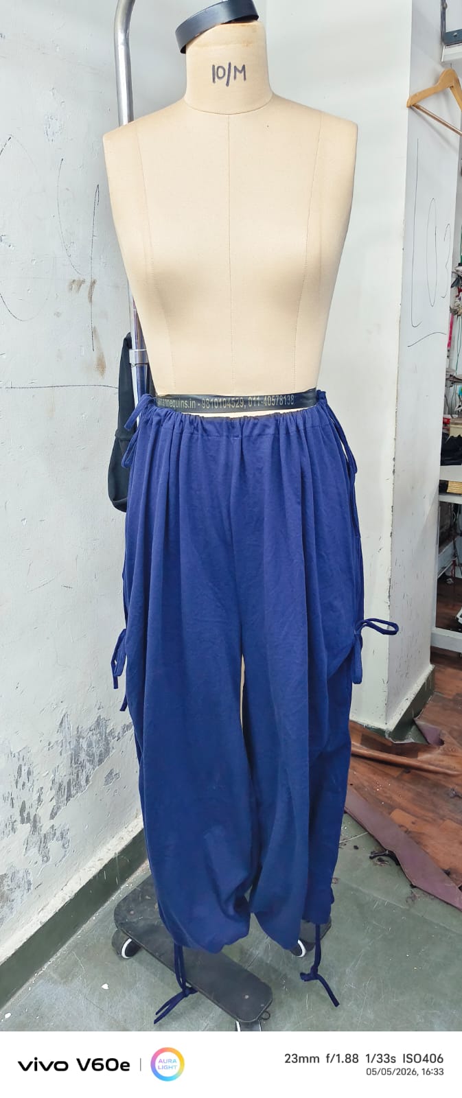 PARACHUTE TROUSER NAVY BLUE HOSIERY