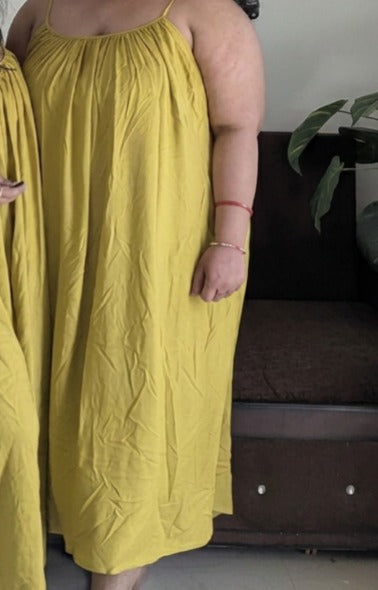 MATERNITY DRESS MUSTARD REYON