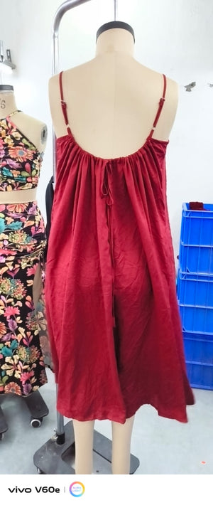 MAROON REYON MATERNITY DRESS