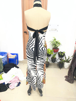 TANDUL Women Exquisite Zebra Printed Bodycon Dress