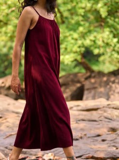 MAROON REYON MATERNITY DRESS
