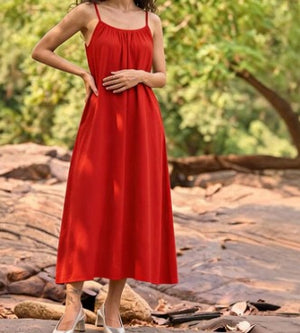 MATERNITY DRESS RED REYON