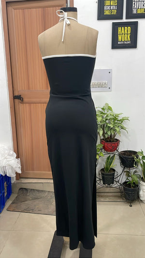 TANDUL Women Monochrome Floral Cut-Out Bodycon Dress