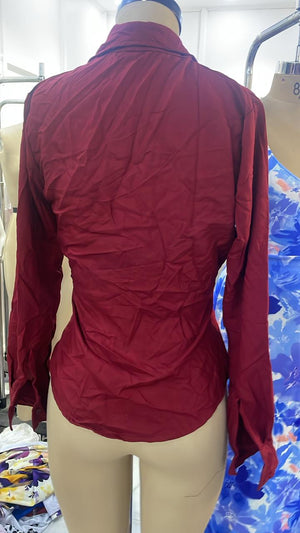 TANDUL Women Stylish Maroon Full Sleeve Shirt