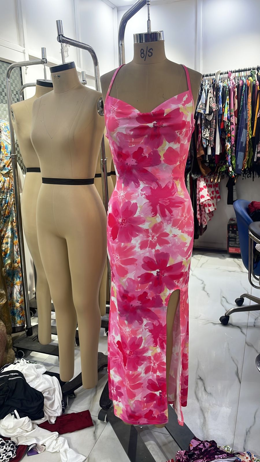 TANDUL Women Pretty Pink Cowl Neck Dress