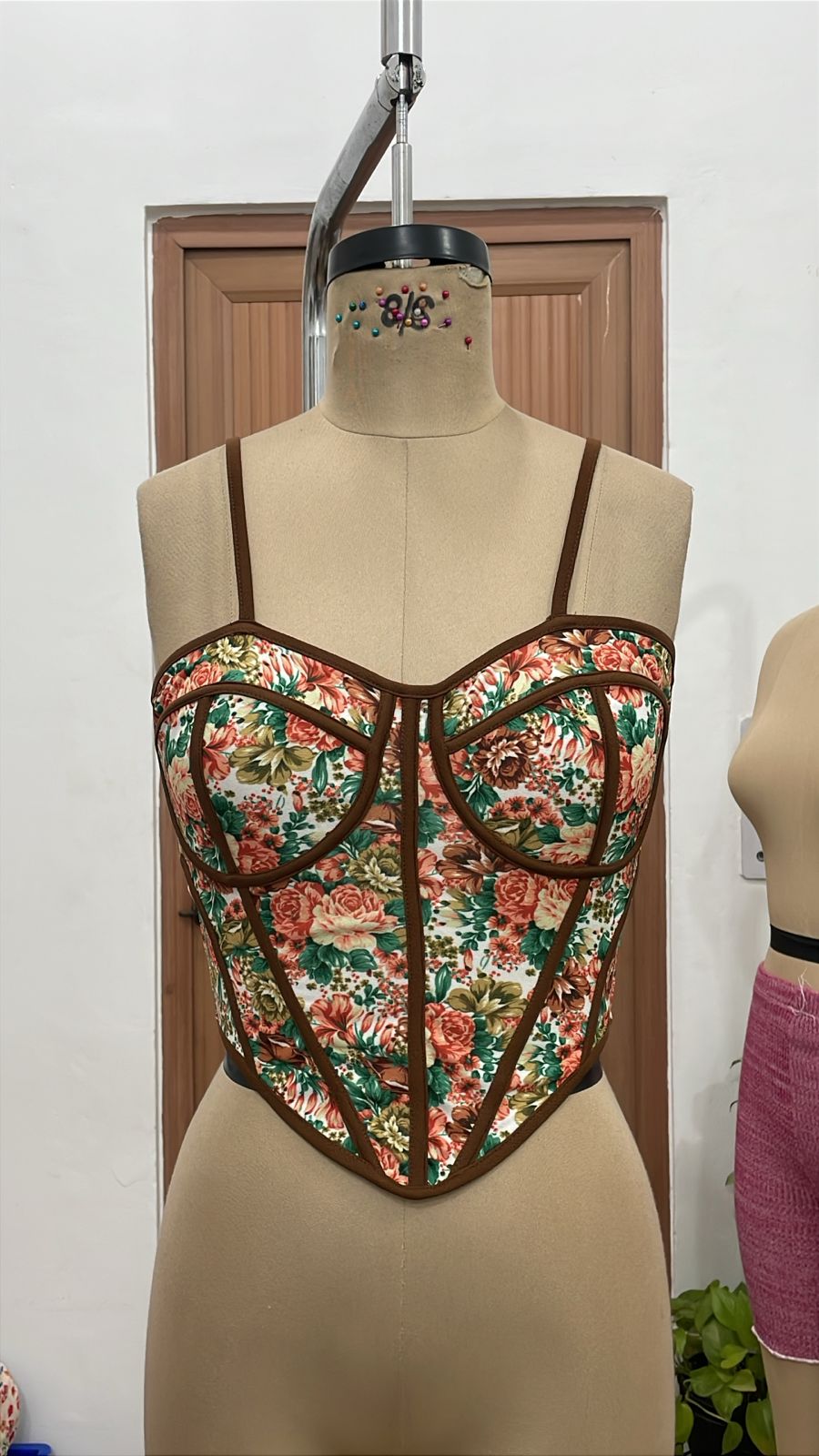 TANDUL Women Vintage Tapestry Floral Corset Top