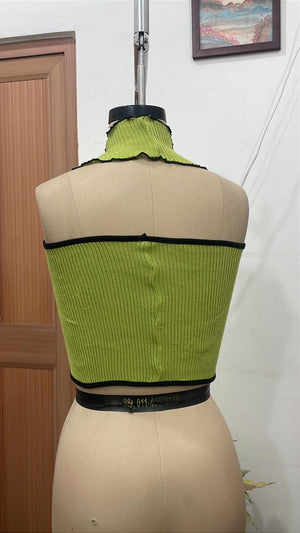 TANDUL Women Chic Green Stylish Neck Top