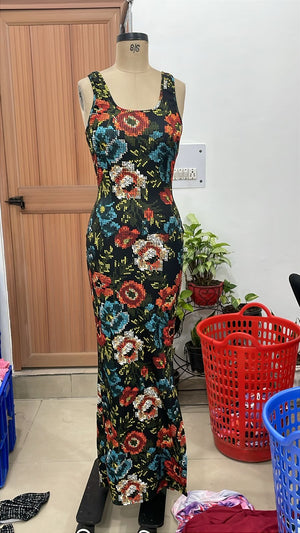 TANDUL Women Exquisite Floral Bodycon Dress