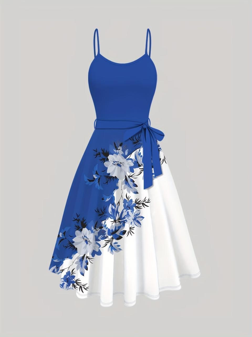 BLUE FRILL DRESS WITH SHRUG
