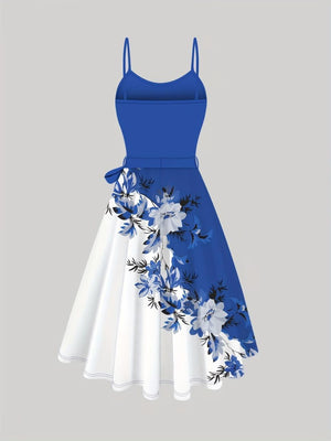 BLUE FRILL DRESS WITH SHRUG