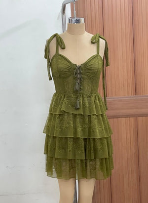 TANDUL Women Elegant Green  Ruffled Dress