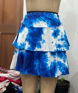 TANDUL Women Vibrant Blue Tie-dye Mini Skirt