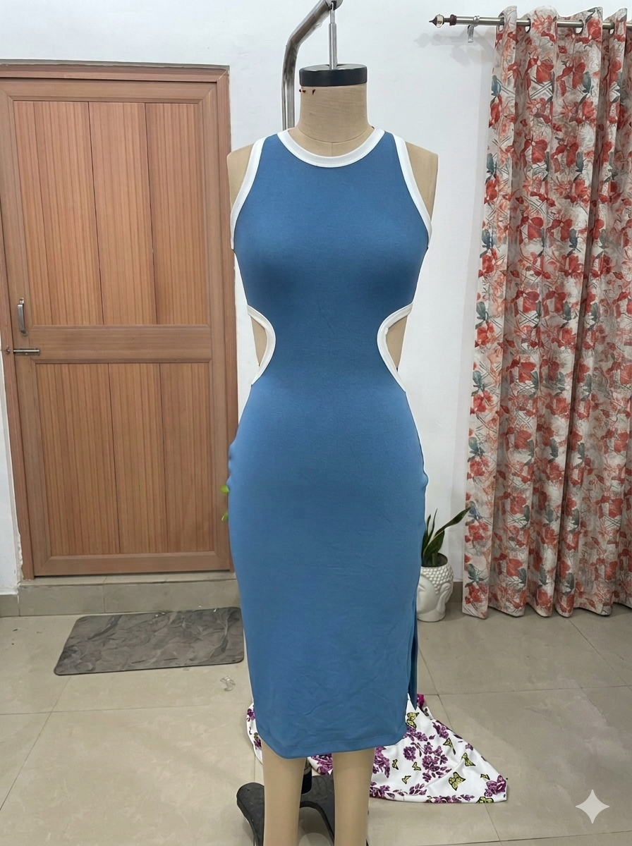 TANDUL Women Exquisite Side-Cutout Midi Dress