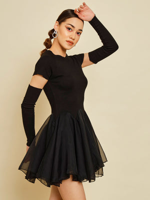 TANDUL  Women A-line Black Dress