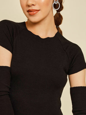 TANDUL  Women A-line Black Dress
