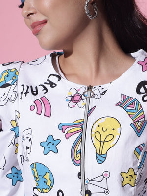 TANDUL  Full Sleeve Printed Women Casual Jacket