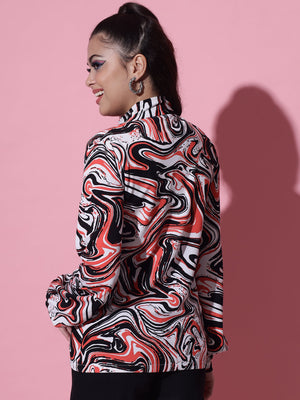 TANDUL Full Sleeve Printed Women Casual Jacket