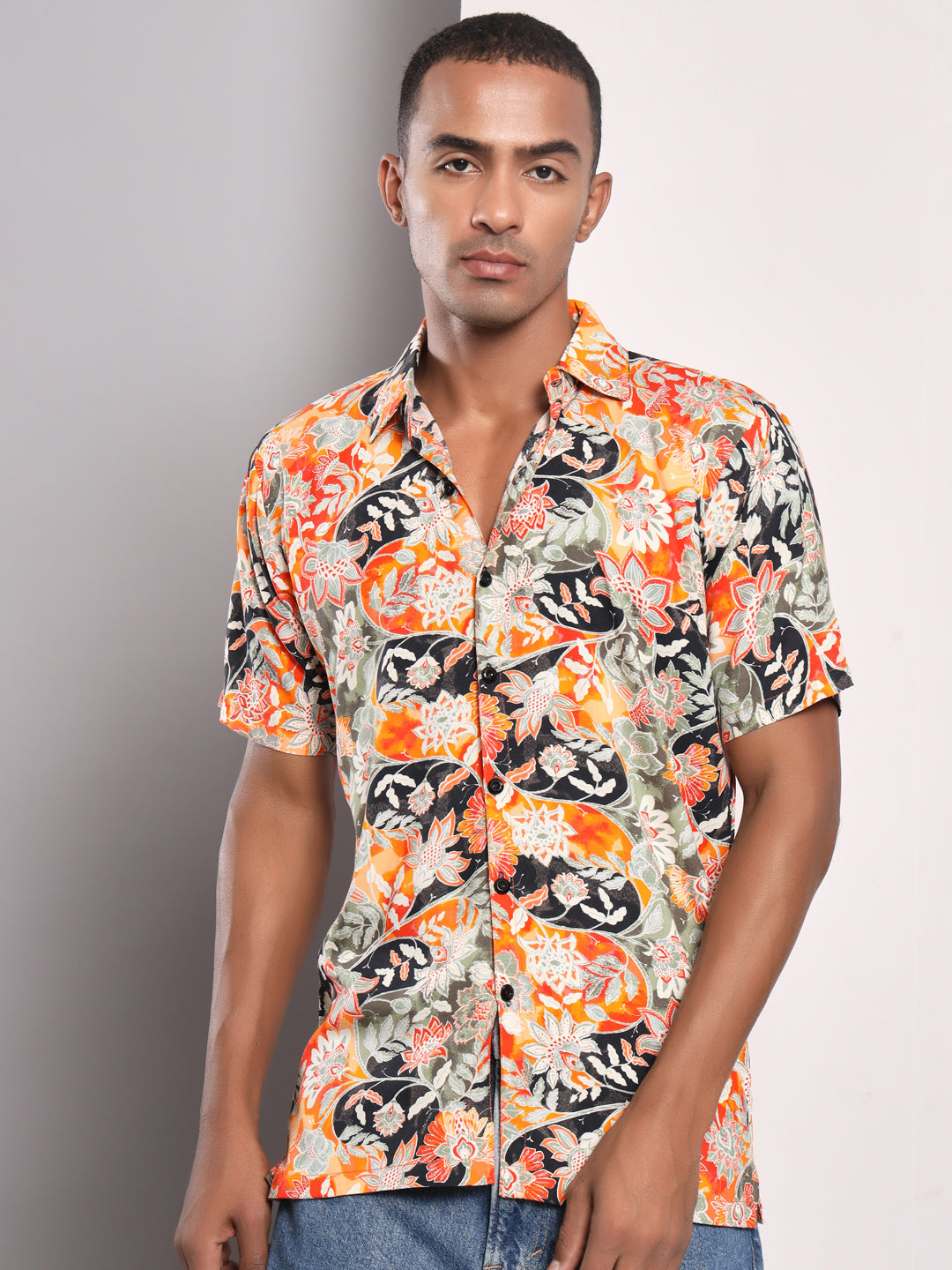 TANDUL Men Regular Fit Printed Double Collar Formal Shirt