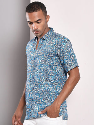 TANDUL Men Regular Fit Printed Double Collar Formal Shirt