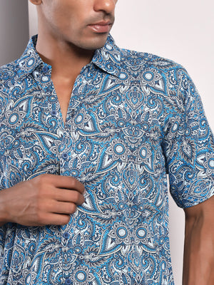 TANDUL Men Regular Fit Printed Double Collar Formal Shirt