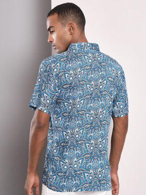 TANDUL Men Regular Fit Printed Double Collar Formal Shirt