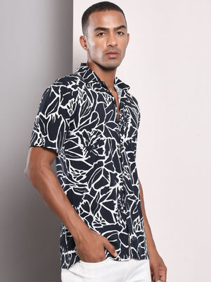 TANDUL Men Regular Fit Printed Double Collar Formal Shirt
