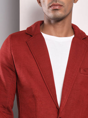 TANDUL  Men Printed Single Breasted Casual Blazer  (Maroon)