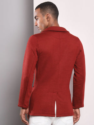 TANDUL  Men Printed Single Breasted Casual Blazer  (Maroon)