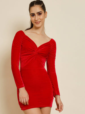 TANDUL Women Bodycon Red Dress