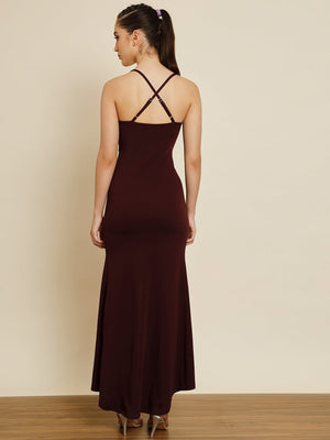 TANDUL Women Maxi Maroon Dress