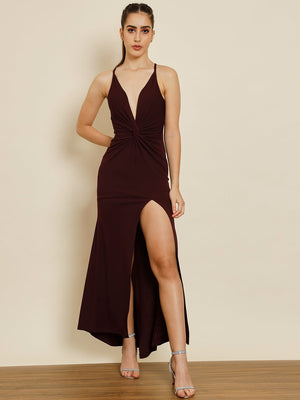 TANDUL Women Maxi Maroon Dress