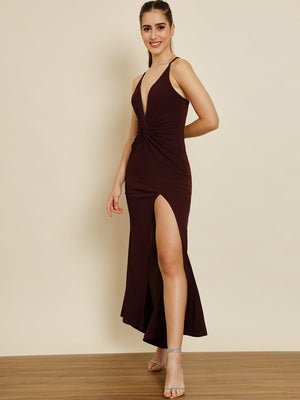TANDUL Women Maxi Maroon Dress