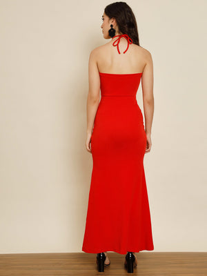 TANDUL Women Maxi Red Dress