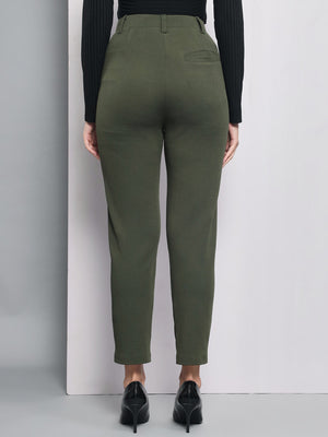 TANDUL  Women Regular Fit Green Lycra Blend Trousers