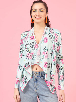 TANDUL Women Flared Half Sleeve Multicolor Shrug