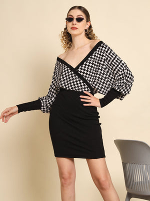 TANDUL  Casual Batwing Sleeves Printed Women Multicolor Top