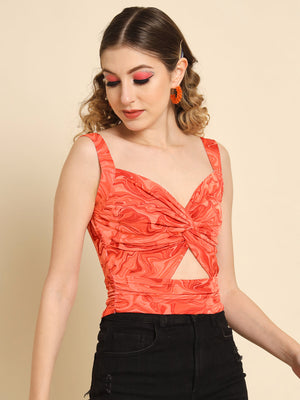 TANDUL  Casual Sleeveless Printed Women Multicolor Top