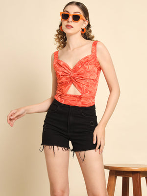 TANDUL  Casual Sleeveless Printed Women Multicolor Top