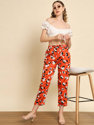 TANDUL  Women Regular Fit Multicolor Crepe Trousers